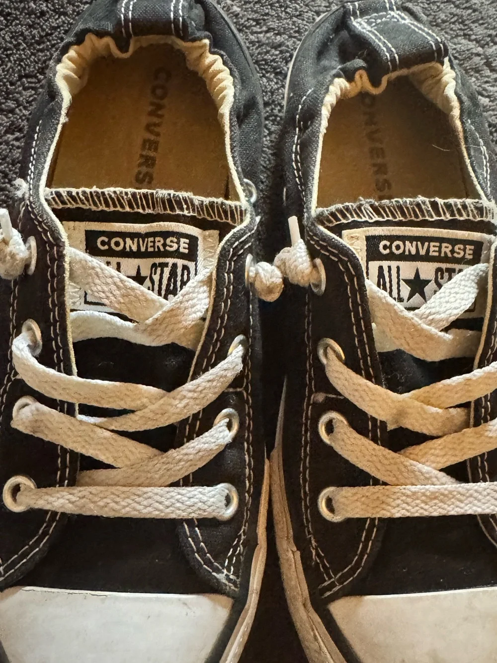 Converse Girls Black Low-Top Chuck Taylor All Star Shorline slip-on sneakers